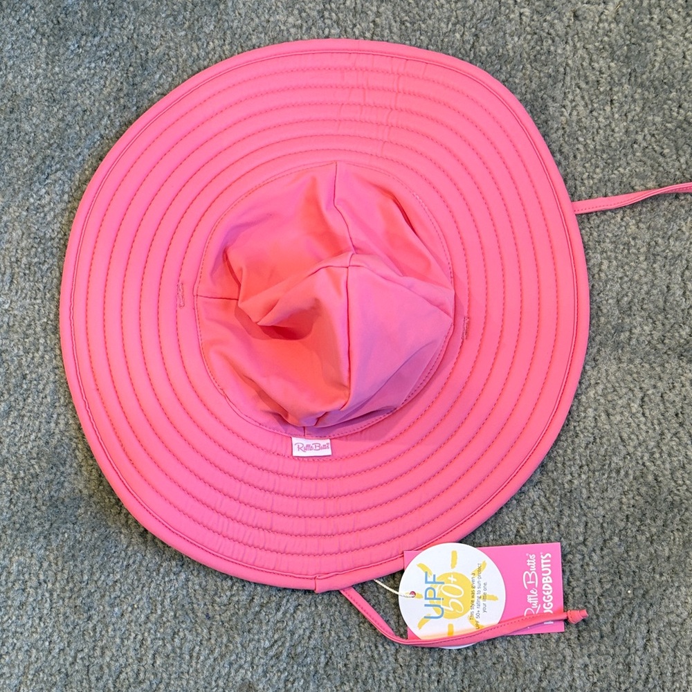 Ruffle Butts Pink Sun Hat for Kids